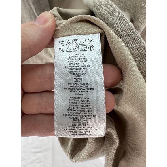 Michael Kors Woman's sz S Oversized Tan Sleeveless Linen Vest Office Workwear - Picture 8 of 10